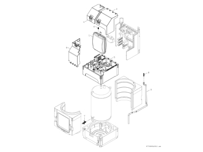 Explosionszeichnung 4 Bosch Thermotechnik AWMB9 Kompaktmodul Hydraulik  Regelung