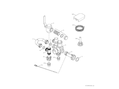 Explosionszeichnung 2 Bosch Thermotechnik AWMS17 Hydraulikeinheit Monobl  Waermepumpe