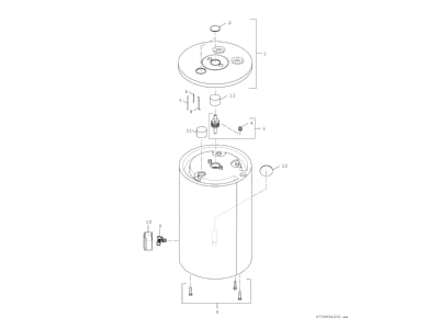 Exploded view 3 Bosch Thermotechnik BH120 51A Storage tank central heating cooling
