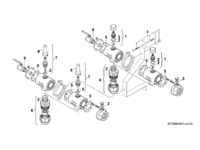 Exploded view 1 Bosch Thermotechnik NR1138 Groundwater distributor for heat pump
