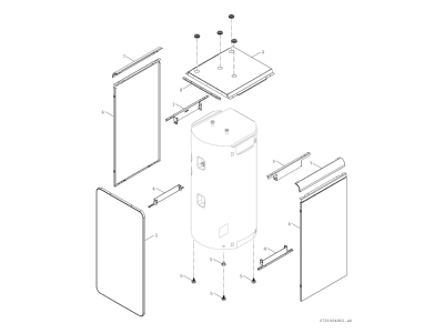 Explosionszeichnung 2 Bosch Thermotechnik SWDP200 2OC Waermepumpenspeicher Edelstahl  Metall