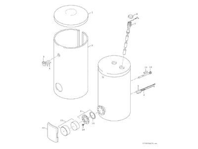 Exploded view 1 Bosch Thermotechnik WH400LP1B Storage tank central heating cooling
