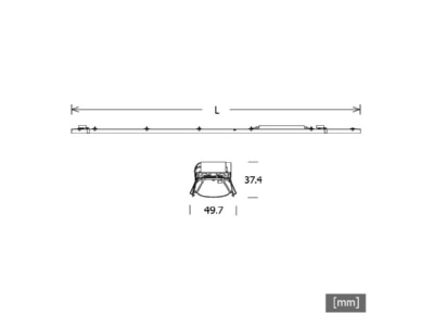 Dimensional drawing LTS LK L 0601184007051D Batten luminaire LED not exchangeable   LED light insert 840  DALI 