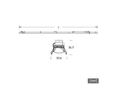 Dimensional drawing LTS LK L 0701084022451D Batten luminaire LED not exchangeable