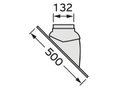 Dimensional drawing Vaillant 0020064751 Roof duct  round air duct