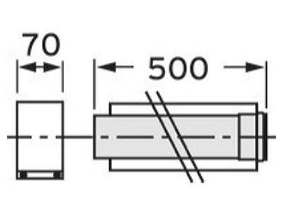 Dimensional drawing Vaillant 303202 Concentric flue gas air supply pipe