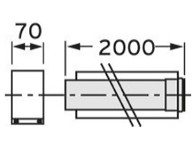 Dimensional drawing Vaillant 303205 Concentric flue gas air supply pipe
