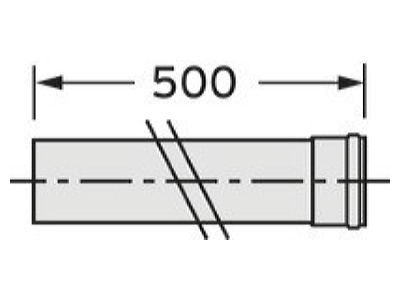 Dimensional drawing Vaillant 303252 Connecting piece  round air duct