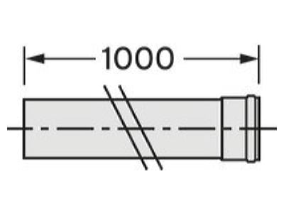 Dimensional drawing Vaillant 303253 Connecting piece  round air duct