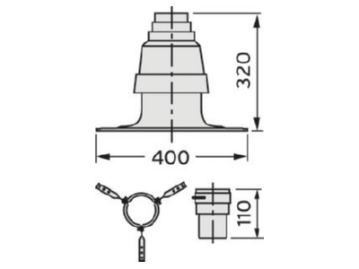 Mazeichnung Vaillant 303510 Set1 flex  Abgas System DN80PP Grundelement