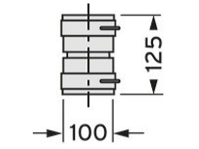 Mazeichnung Vaillant 303518 Set3 flex  Abgas System DN100PP Verbindungs 