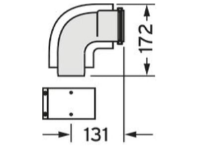 Dimensional drawing Vaillant 303910 Concentric flue gas air supply form