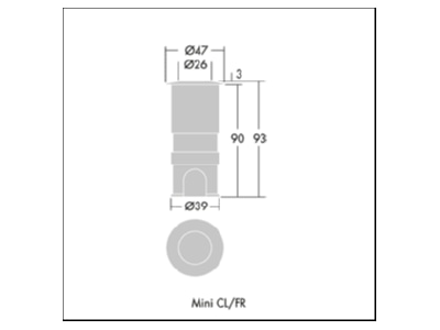 Dimensional drawing Zumtobel 96257231 In ground luminaire 1x1 2W    Promotional item