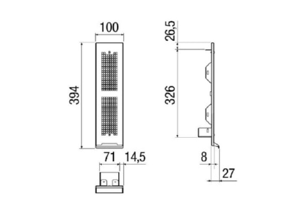 Dimensional drawing Maico Duo AE Accessory for ventilator