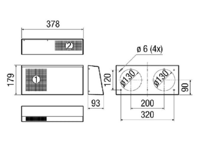 Dimensional drawing Maico Duo KWS E Accessory for ventilator