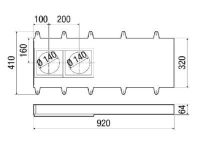 Dimensional drawing Maico Duo LE Accessory for ventilator