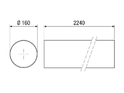 Dimensional drawing Maico PP 45 DFHL Accessory for ventilator