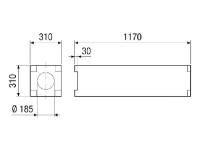 Dimensional drawing Maico PP 45 DFK Accessory for ventilator