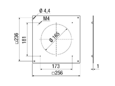 Dimensional drawing Maico PPB 30 ARE BB Accessory for ventilator