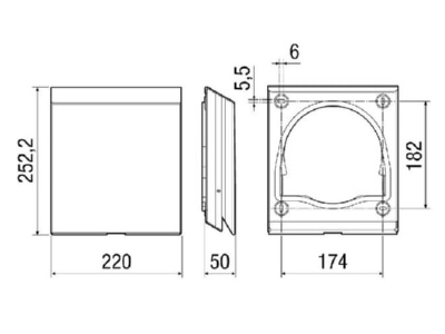 Dimensional drawing Maico PP 45 AS Accessory for ventilator