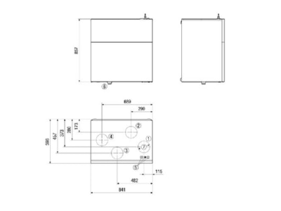 Dimensional drawing Maico WR 410 R Central air supply and  exhaust device