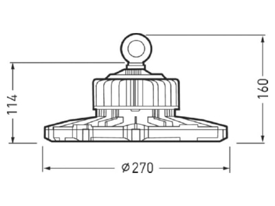 Dimensional drawing Trilux 2380 TB 10000 840 ET High bay luminaire IP65