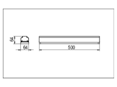 Mazeichnung Ridi Leuchten VLMF BLIND 500 11 Lichtband Blindstueck