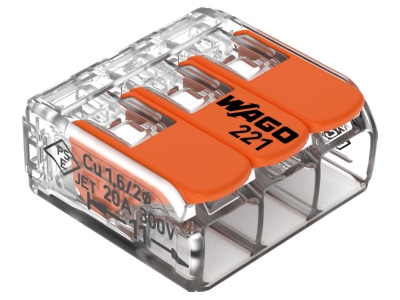 Product image WAGO 221 413 Compact connection terminal 3 wire to 4mm  
