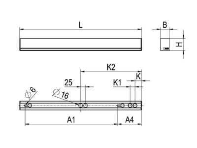 Mazeichnung Ridi Leuchten VLDF F149NDWS480B830 LED Lichtleiste 830 weiss