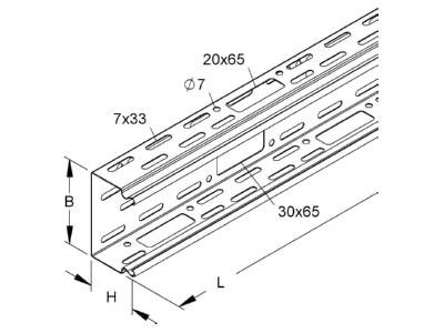 Mazeichnung Niedax LI 60 060 LS Kanalunterteil L 2m