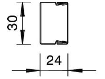 Mazeichnung 1 OBO LKM20030RW Leitungsfuehrungskanal 2m 20x30mm