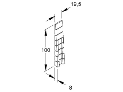 Dimensional drawing Niedax GNK 8 Console for device mount wireway