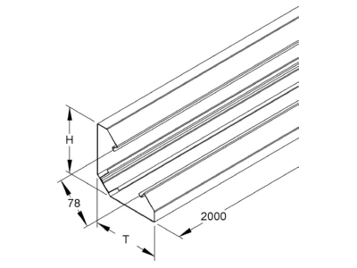 Mazeichnung Niedax PGU 120 78 S Pultkanalunterteil