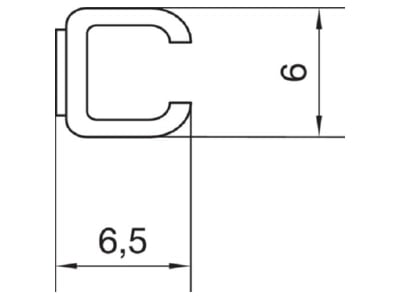 Dimensional drawing Tehalit M 1647 TRAN Wireway 5 5x6mm