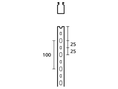 Dimensional drawing 1 Hellermann Tyton HTWD PN 60X40 Slotted cable trunking system 40x60mm
