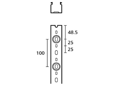 Dimensional drawing 3 Hellermann Tyton HTWD PN 60X40 Slotted cable trunking system 40x60mm
