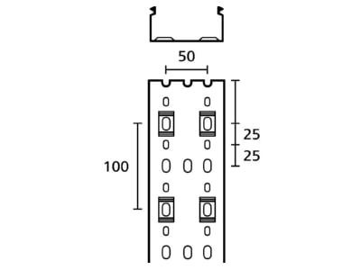 Dimensional drawing 5 Hellermann Tyton HTWD PN 60X40 Slotted cable trunking system 40x60mm