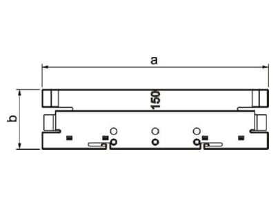 Dimensional drawing 2 OBO 2370 150 Cable clip for wireway