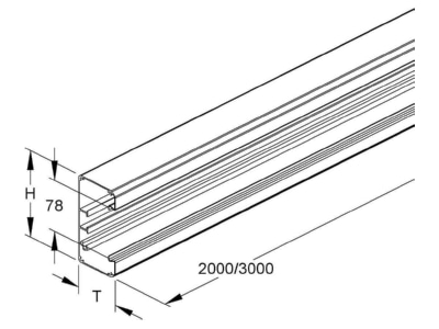 Produktbild Niedax GAU 133 78 3 P Alu Geraetekanal 3m