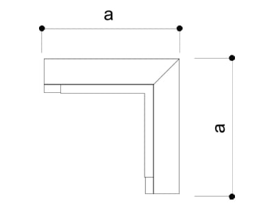 Dimensional drawing 1 OBO LKM I40060FS Inner corner for wireway
