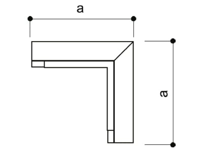 Dimensional drawing 2 OBO LKM I40060FS Inner corner for wireway