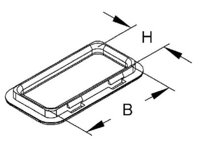 Dimensional drawing Niedax KSR 20 A Cable protection ring for duct 58x72mm