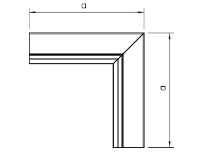 Dimensional drawing 1 OBO LKM I40040RW Inner corner for wireway
