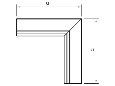 Dimensional drawing 2 OBO LKM I40040RW Inner corner for wireway