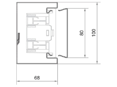 Dimensional drawing Tehalit BRS 651001 verz Wall duct 100x65mm