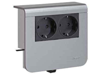 Product image 1 Tehalit SL 20055900D1 alu Socket outlet box for skirting duct RAL0
