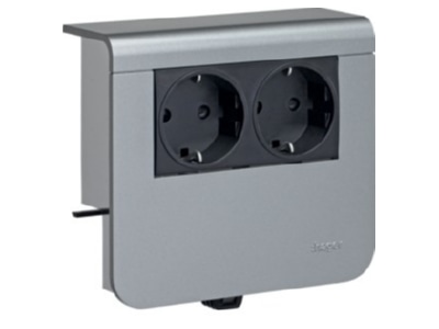 Product image 2 Tehalit SL 20055900D1 alu Socket outlet box for skirting duct RAL0