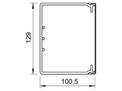 Mazeichnung 1 OBO WDK100130RW Wand Deckenkanal m Obert  100x130mm PVC
