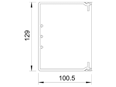 Mazeichnung 2 OBO WDK100130RW Wand Deckenkanal m Obert  100x130mm PVC