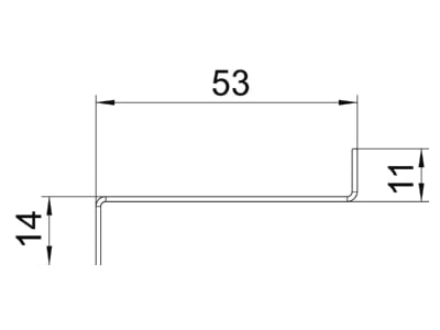 Dimensional drawing 1 OBO GS TW70 Separation plate for wall duct
